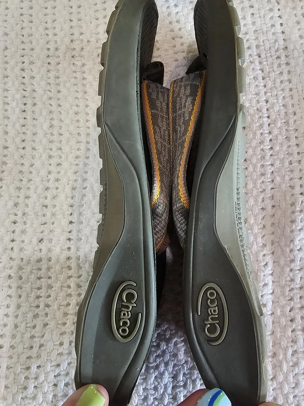 Chaco Kids Black Flip-Flops with Gray Straps and Yellow Accent